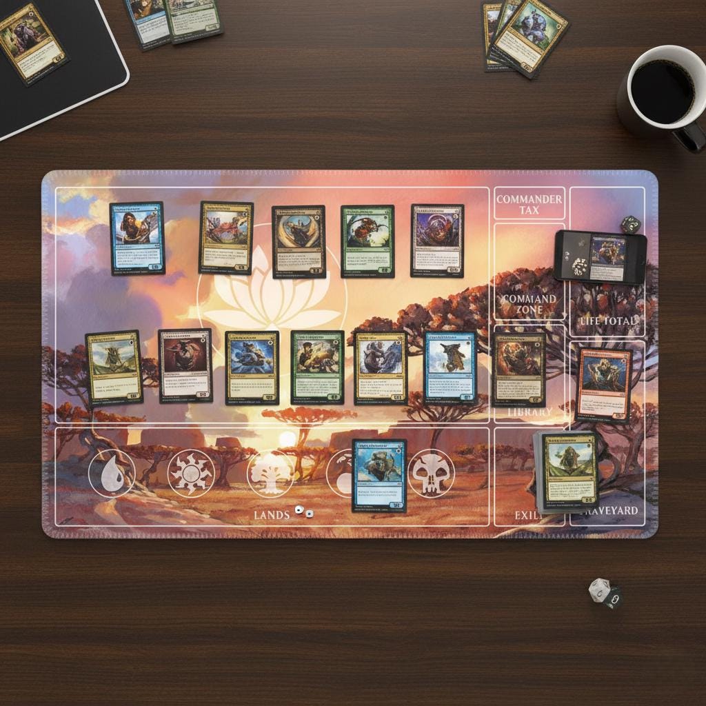 Lotusblüten-Savanne MTG-Spielmatte II