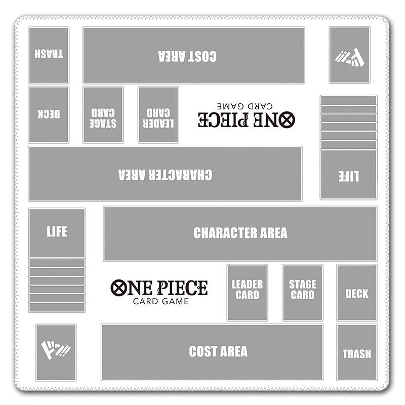 One Piece TCG Playmat | Two Player Battle Mat, 24x24" White Gray