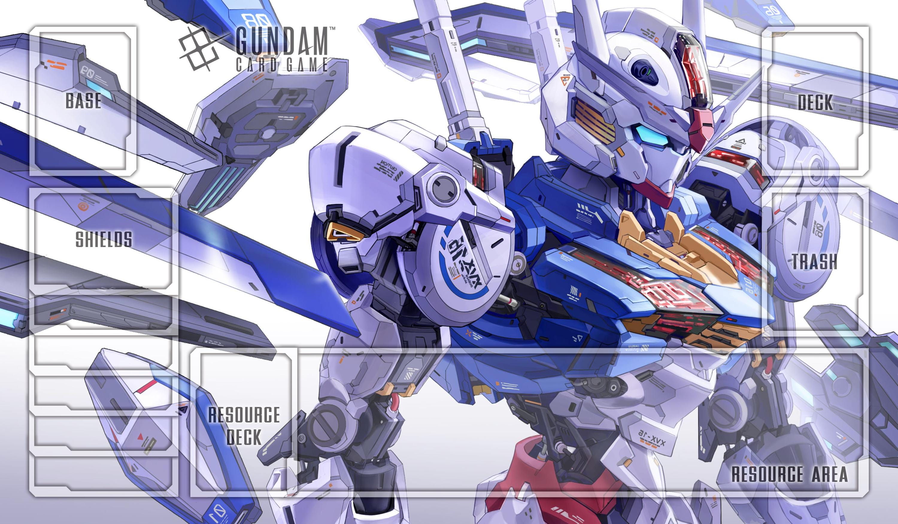 Gundam TCG Playmat with Zones - Aerial TCG Desk Mat - Mobile Suit Gaming Mat - Custom Trading Card Game Accessory