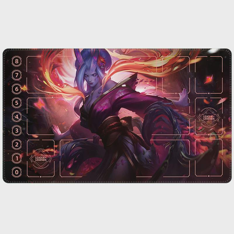 Ahri Spirit Blossom League of Legends Riftbound Playmat | Trading Card Game Pad | LOL Desk Mat | 24" x 14" inches Stitched Edges