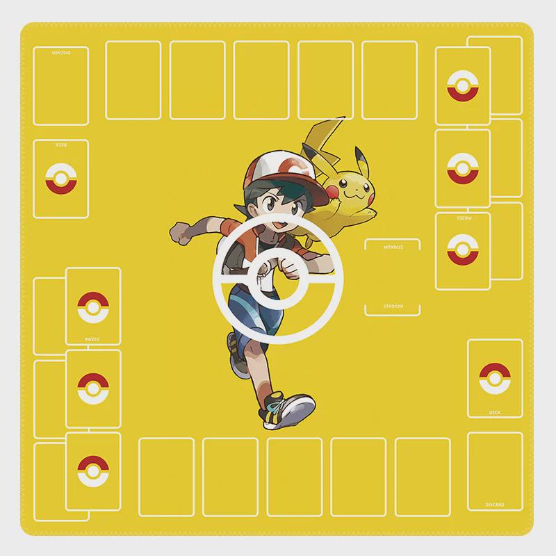 Duo Pokemon Playmat | 2 Player TCG Battle Mat | Double Field Resource & Battle Zones | Two-Player Layout | 24 x 24 inches