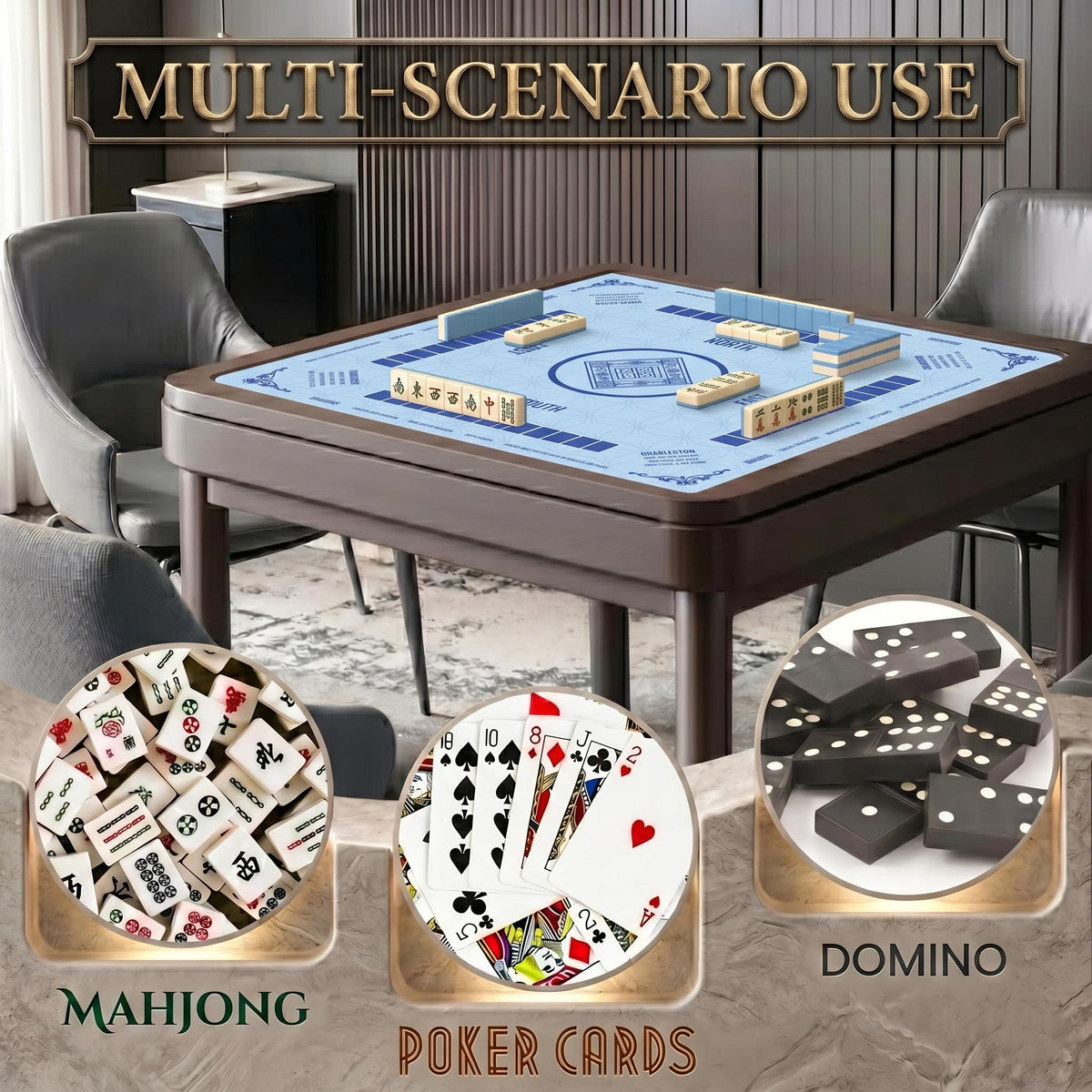 Light Blue Mahjong Mat