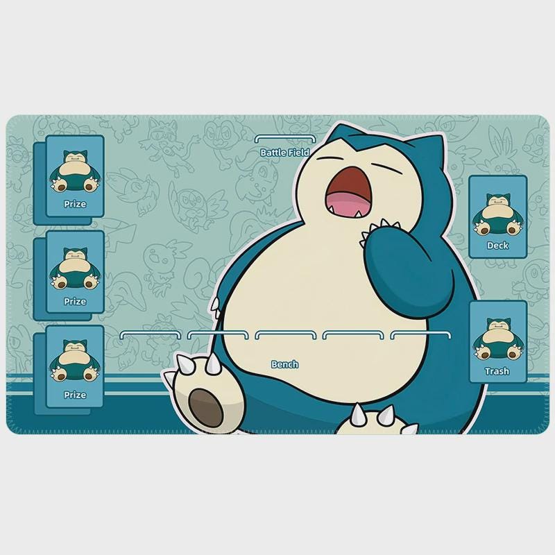 Pokemon Playmat | Pikachu Snorlax Mew Gengar Pokemon TCG Mat | 24" x 14" inch