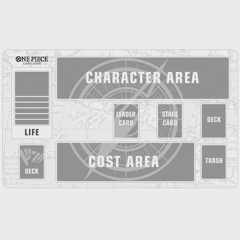 One Piece TCG Playmat with Card Zones | Minimalist Vintage Map TCG Mat, Custom 24x14 Tournament Desk Mat | One Piece Card Game Board Playmat