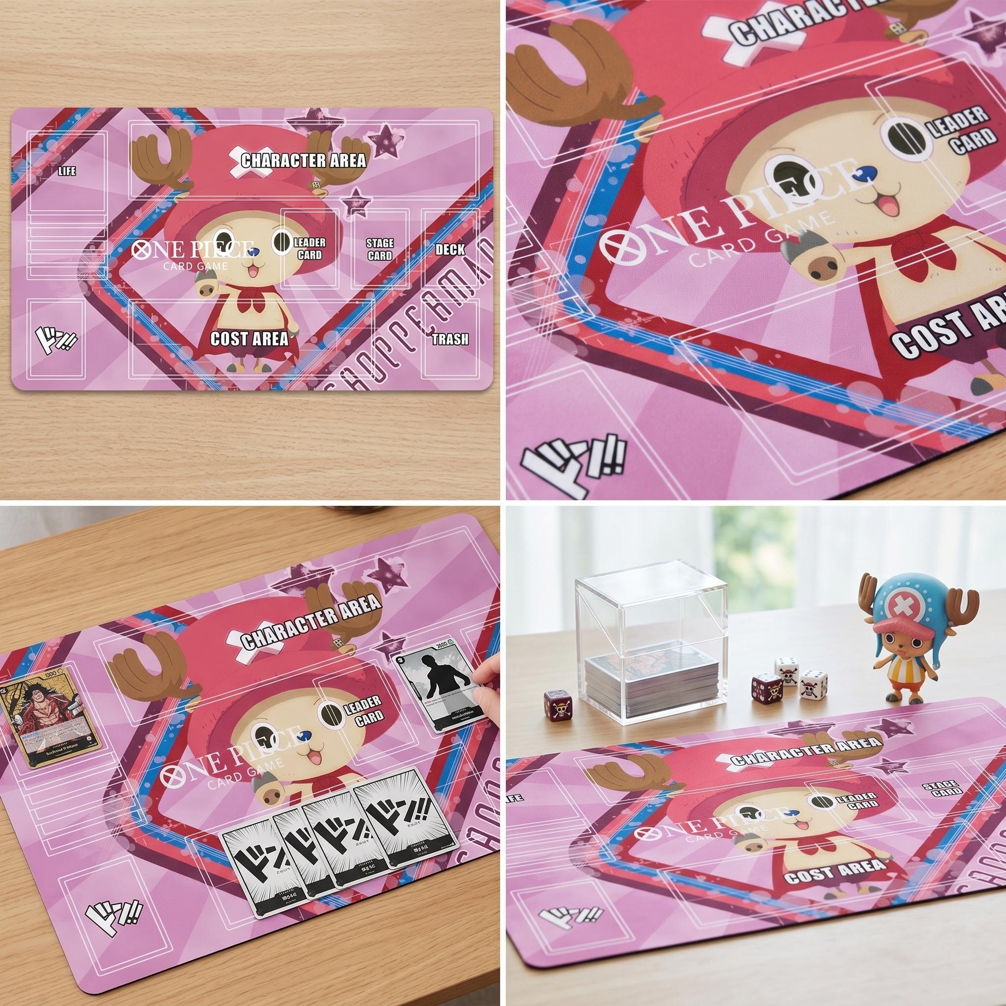 Chopperman One Piece Card Game Playmat - Tony Tony Chopper TCG Mat with Card Zones - Custom Anime Playmat for OPTCG - High-Definition Print