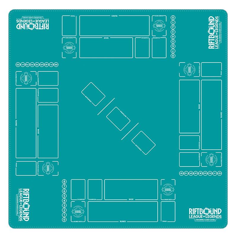2v2 Four Player Riftbound LOL Playmat - 4-Player League of Legends Trading Card Game Table Mat - TCG Arena Desk Pad 100 x 100 cm