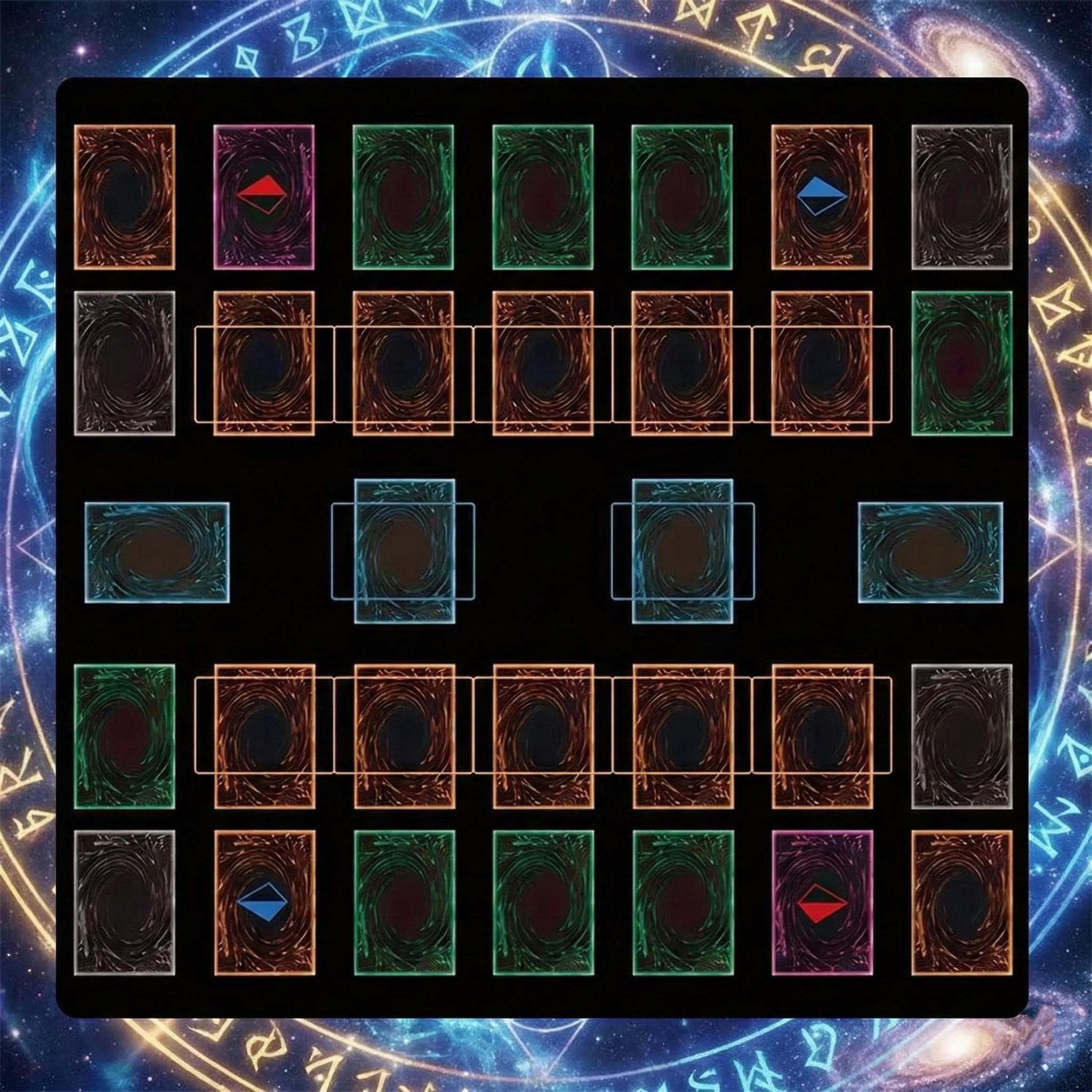 Two Player Yu-Gi-Oh! Playmat | 2 Player YGO Battle Mat | Double Duel Layout | 24 x 24"