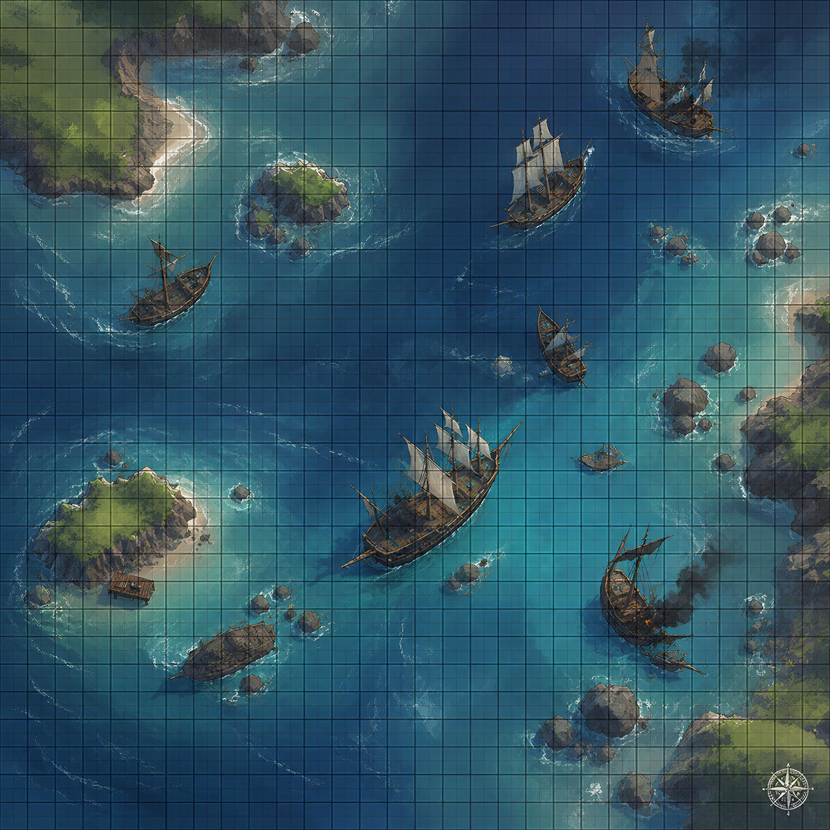 Naval Battle TTRPG Playmat