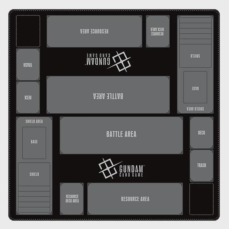 Gundam Card Game 2 Player Playmat, Duo Battle Mat with Zones, Large 24x24 TCG Desk Mat, Professional Two Player Layout, Anime Card Game Mat