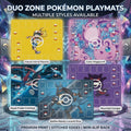 Duo Pokemon Playmat | 2 Player TCG Battle Mat | Double Field Resource & Battle Zones | Two-Player Layout | 24 x 24 inches