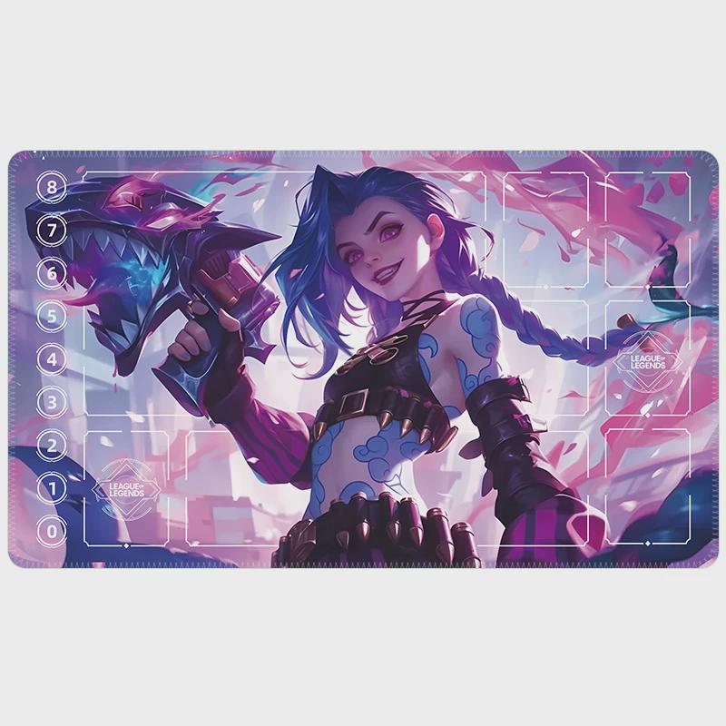 Jinx Arcane Riftbound LOL Playmat - League of Legends Inspired Trading Card Game - 24" x 14" inches (600 x 350 x 2 mm) Stitched Edges