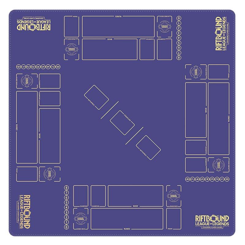 2v2 Four Player Riftbound LOL Playmat - 4-Player League of Legends Trading Card Game Table Mat - TCG Arena Desk Pad 100 x 100 cm