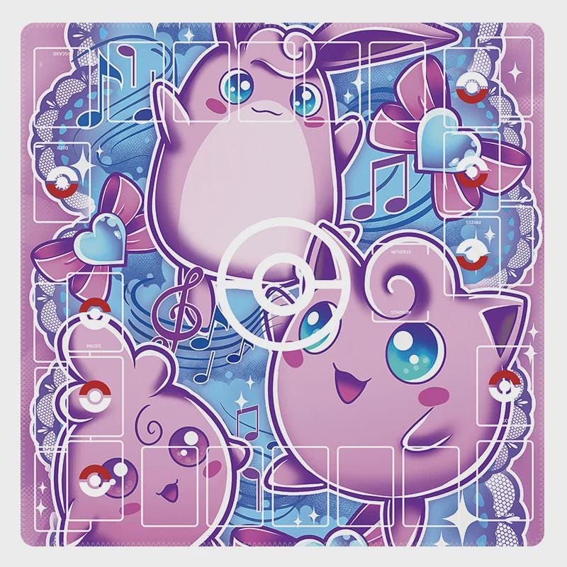 Duo Pokemon Playmat | 2 Player TCG Battle Mat | Double Field Resource & Battle Zones | Two-Player Layout | 24 x 24 inches