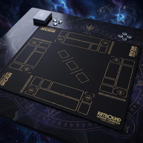 2v2 Four Player Riftbound LOL Playmat - 4-Player League of Legends Trading Card Game Table Mat - TCG Arena Desk Pad 100 x 100 cm