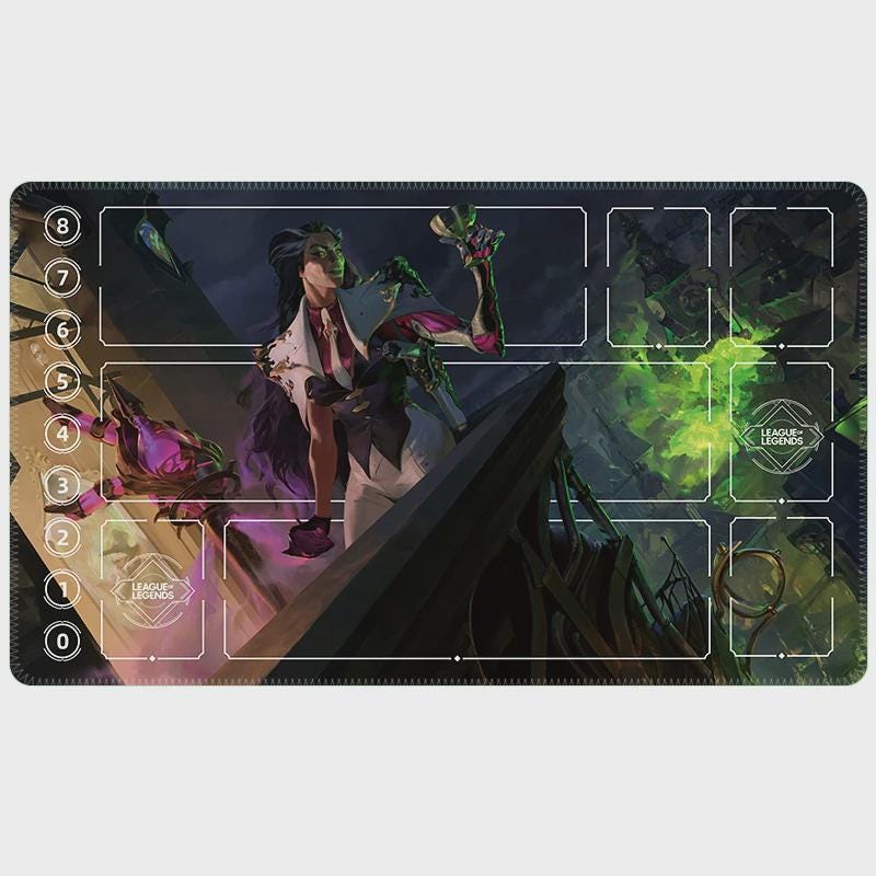 Renata Glasc League of Legends Riftbound Playmat | Trading Card Game Pad | LOL Desk Mat | 24" x 14" inches Stitched Edges