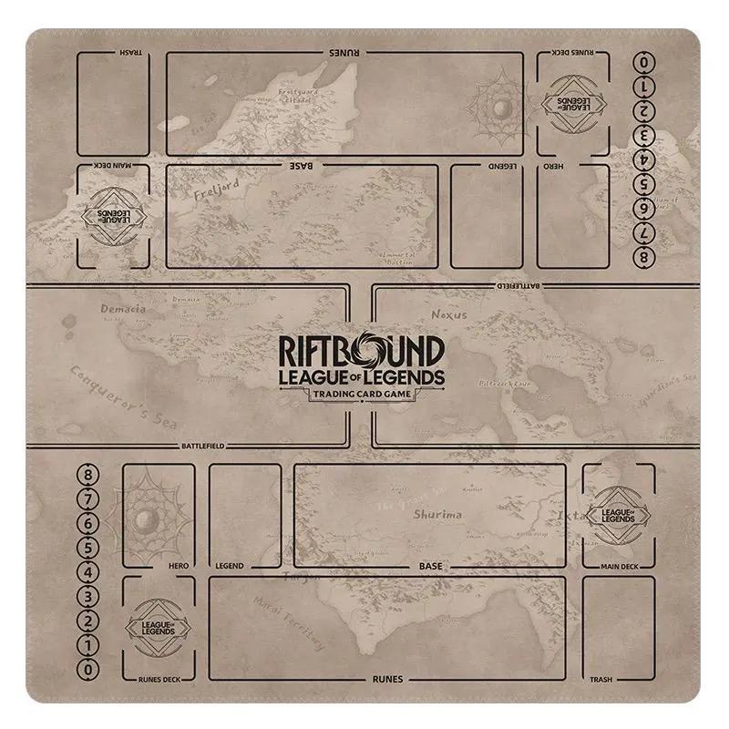 Riftbound Playmat 2 Player League of Legends TCG Mat 24x24 Two Player Card Game Mat Duo Zones Battlefield Tabletop Gaming Desk Mat Gift