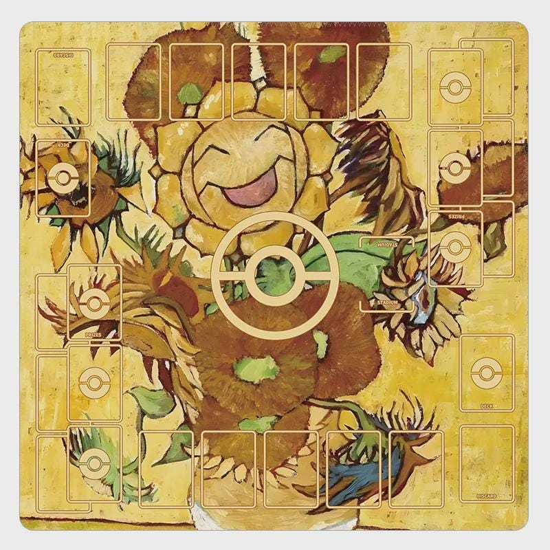 Pikachu Oil Painting Two-Player Pokemon Playmat
