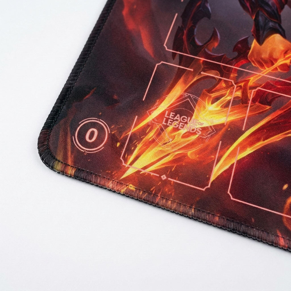 Ashe Inferno Skin Riftbound LOL Playmat - League of Legends Inspired Trading Card Game - 24" x 14" inches (600 x 350 x 2 mm) Stitched Edges