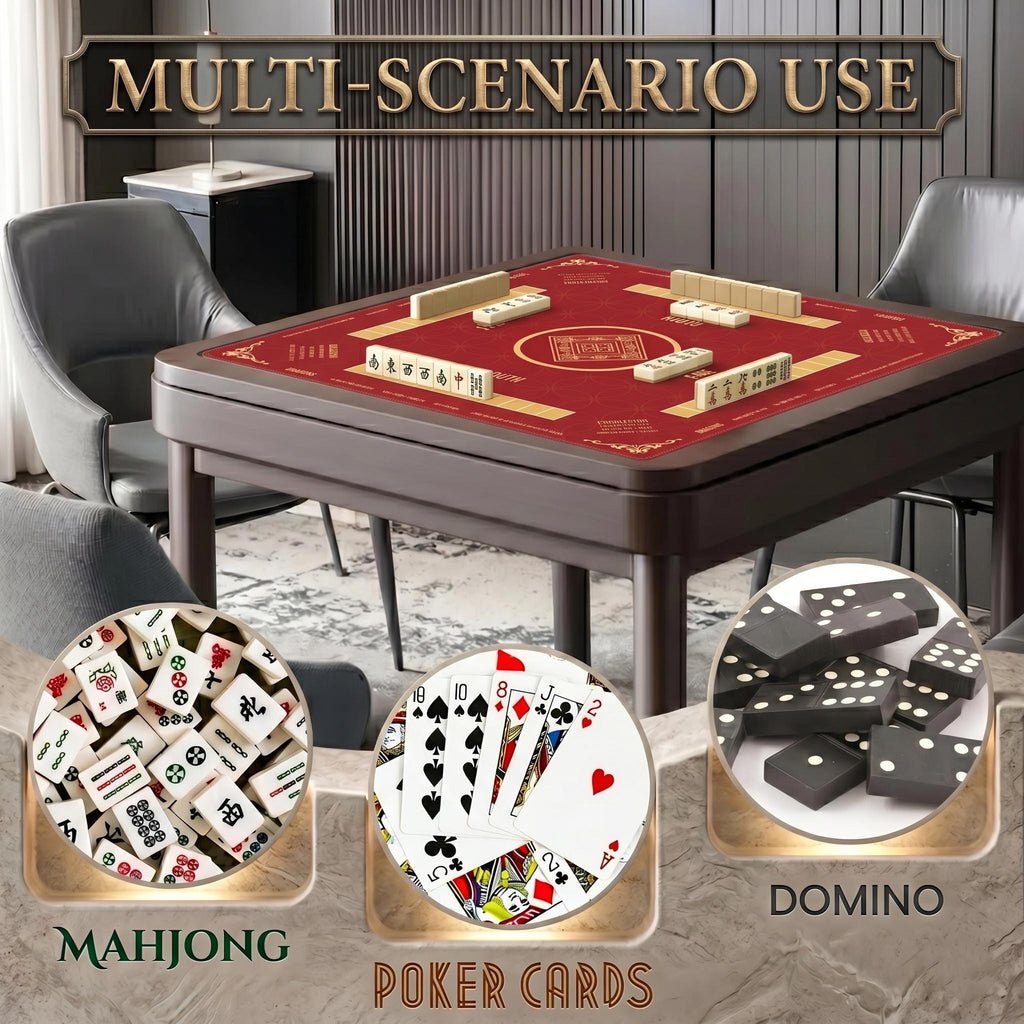 Elegant Red & Gold Mahjong Mat