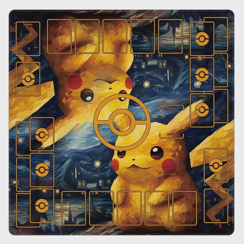 Pikachu Oil Painting Pokemon Playmat