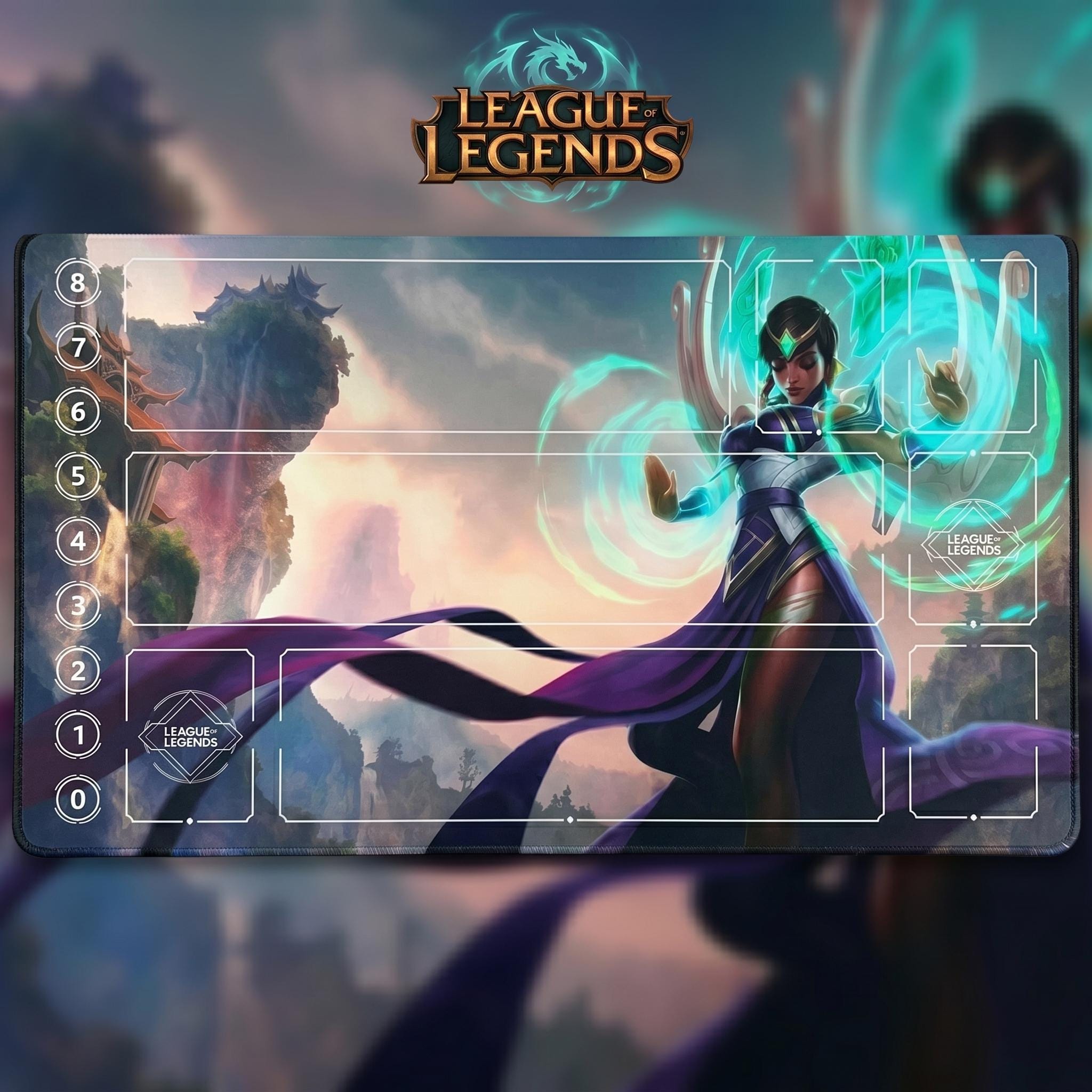 Karma League of Legends Riftbound Playmat | TCG Desk Mat | LOL Desk Mat | 24" x 14" inches