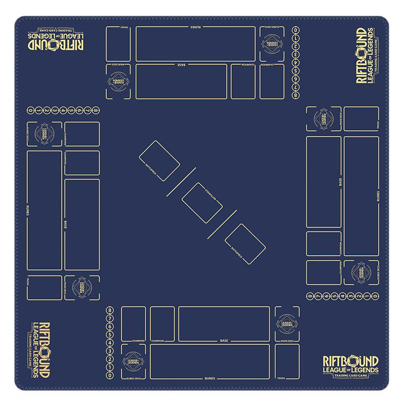 2v2 Four Player Riftbound LOL Playmat - 4-Player League of Legends Trading Card Game Table Mat - TCG Arena Desk Pad 100 x 100 cm