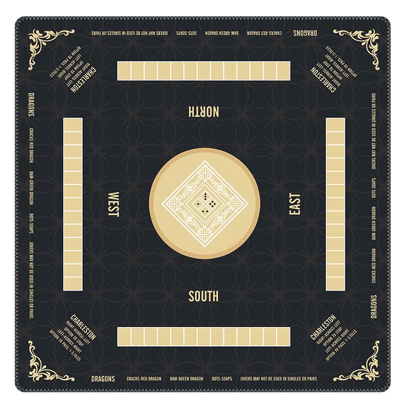 Purple Mahjong Mat with Instructions, Classic Lavender Board Game Table Mat with Charleston Rules, Non-Slip Noise Reduction Playing Surface