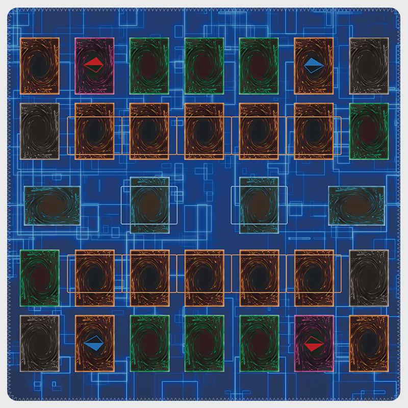 Two Player Yu-Gi-Oh! Playmat | 2 Player YGO Battle Mat | Double Duel Layout | 24 x 24"
