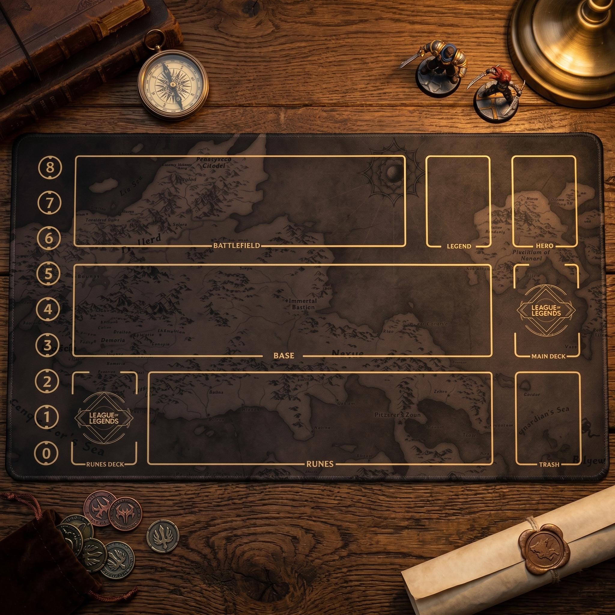 League of Legends Playmat – Riftbound Battlefield TCG Gaming Mat 24x14"
