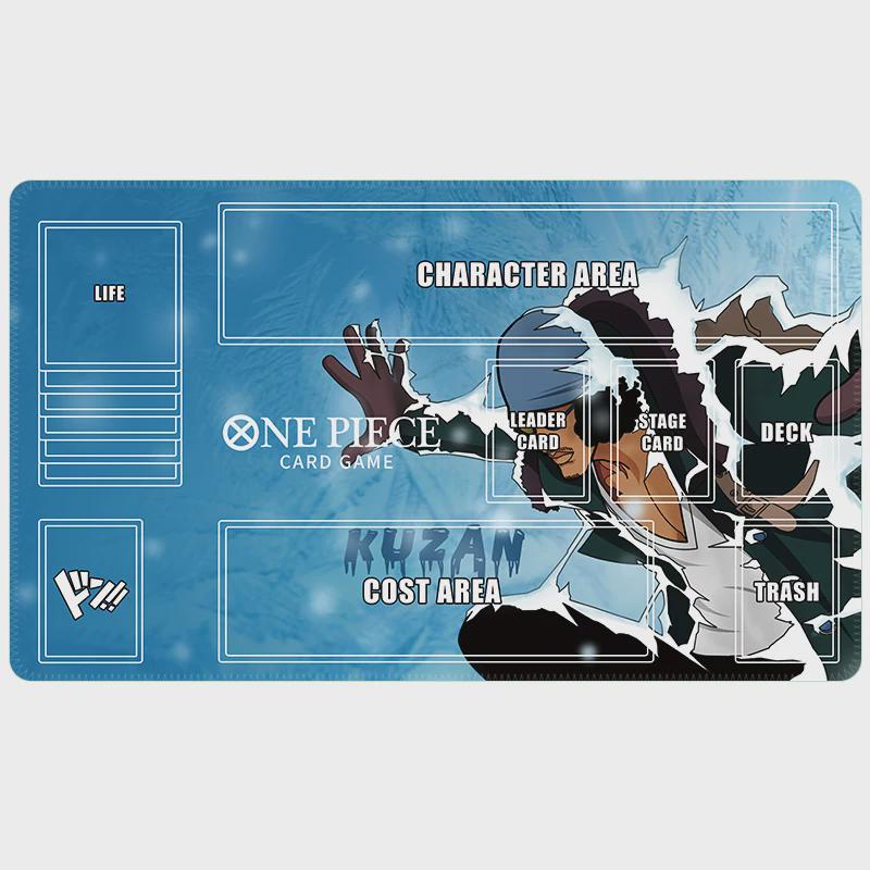 One Piece Card Game Playmat Kuzan Aokiji, Ice Admiral TCG Mat with Zones, Custom Anime Card Mat, One Piece TCG Playmat, Desk Mat Gift