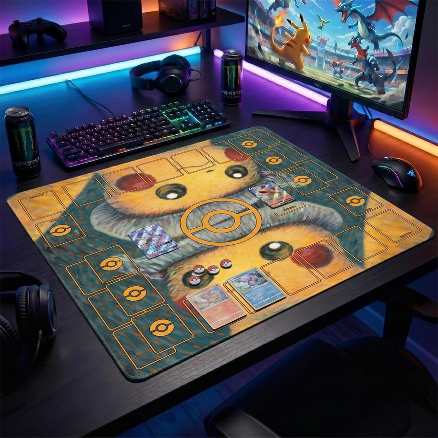 Pikachu Oil Painting Pokemon Playmat
