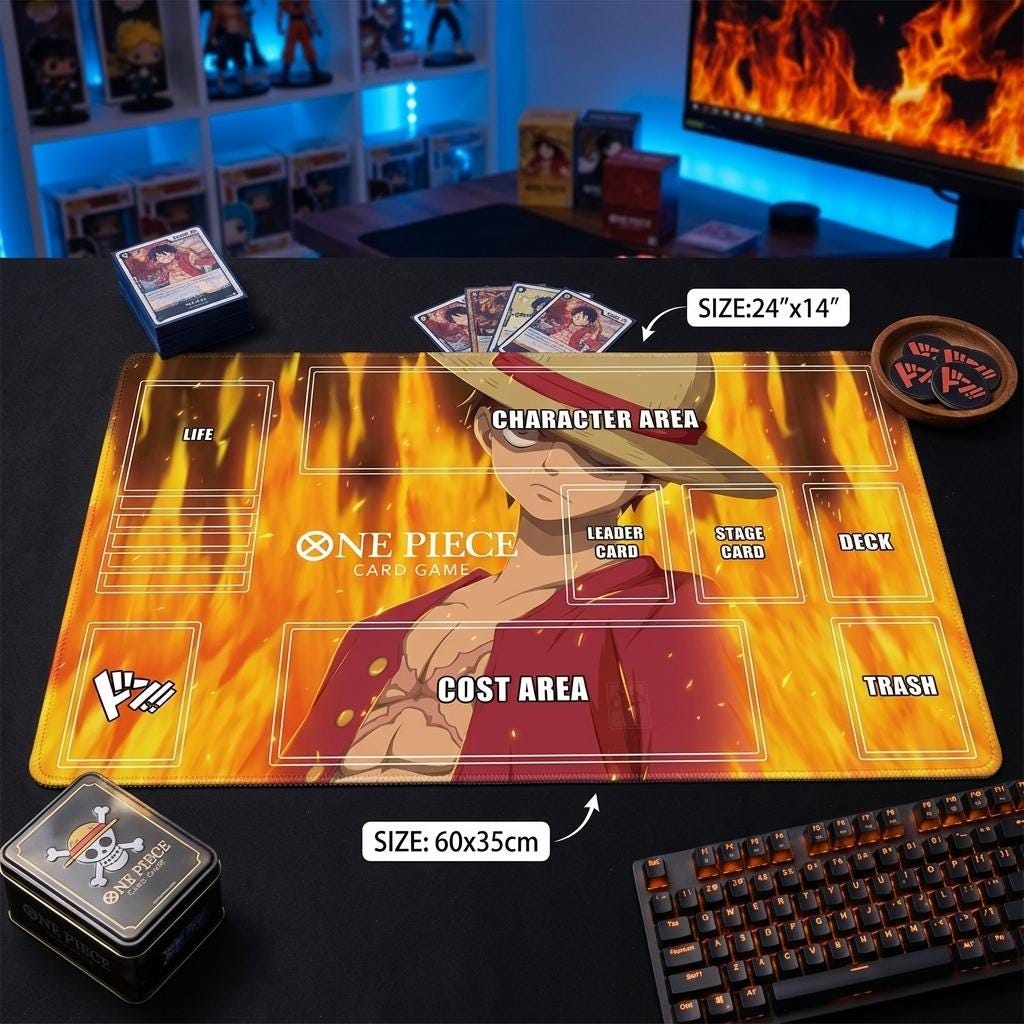 Fiery Luffy One Piece Playmat