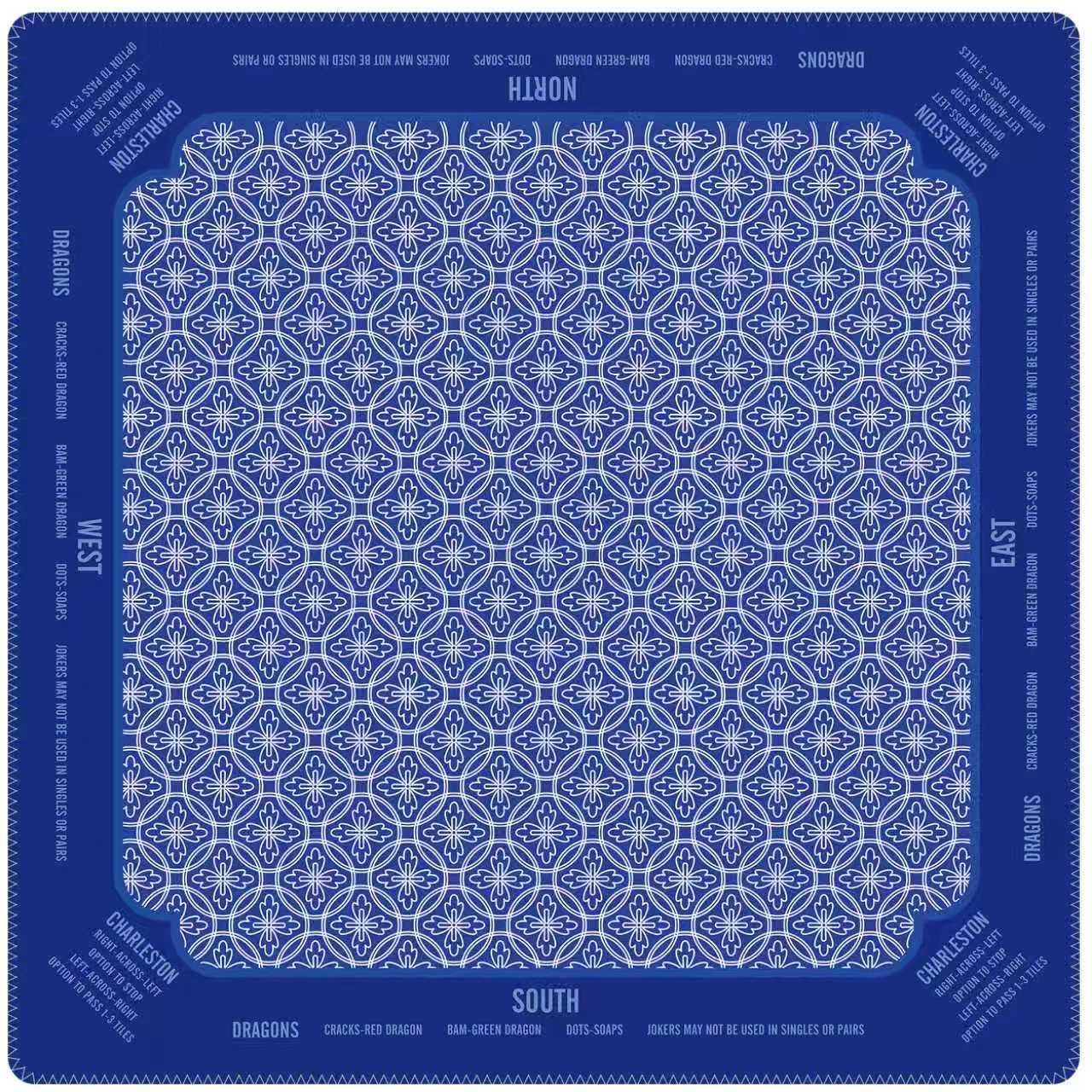 Mahjong Mat with Instructions, Classic Board Game Table Mat with Charleston Rules, Non-Slip Noise Reduction Playing Surface