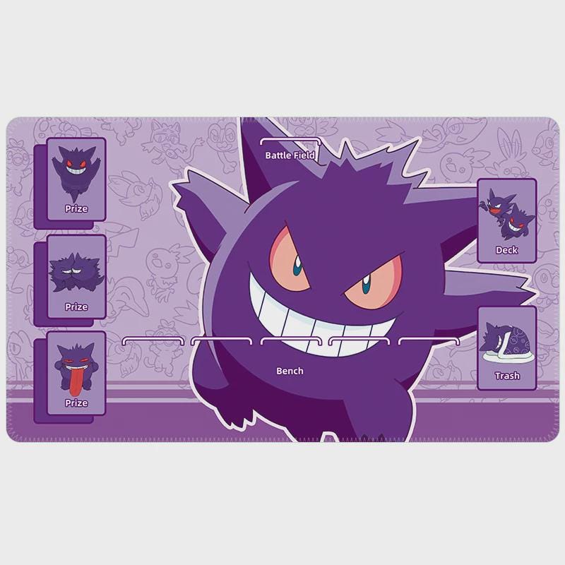 Pokemon Playmat | Pikachu Snorlax Mew Gengar Pokemon TCG Mat | 24" x 14" inch