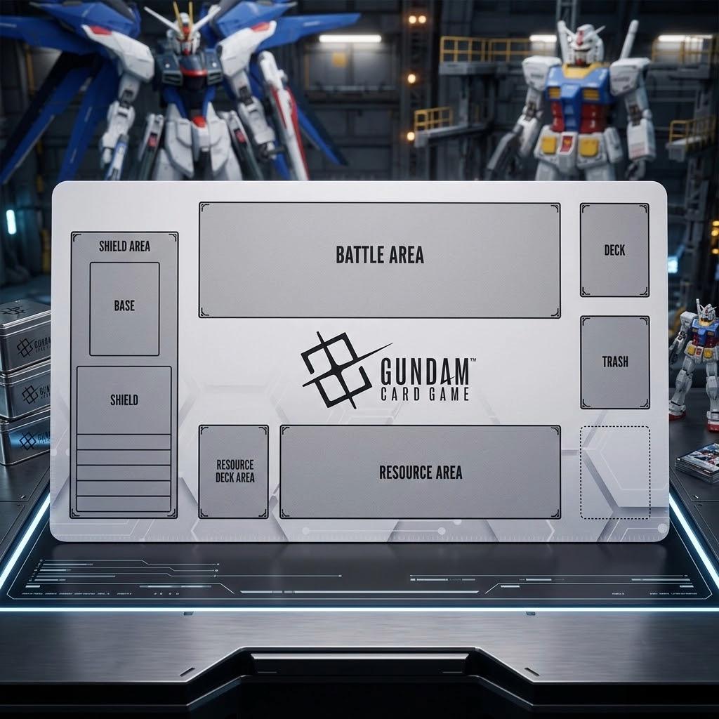 Gundam Card Game Playmat with Zones