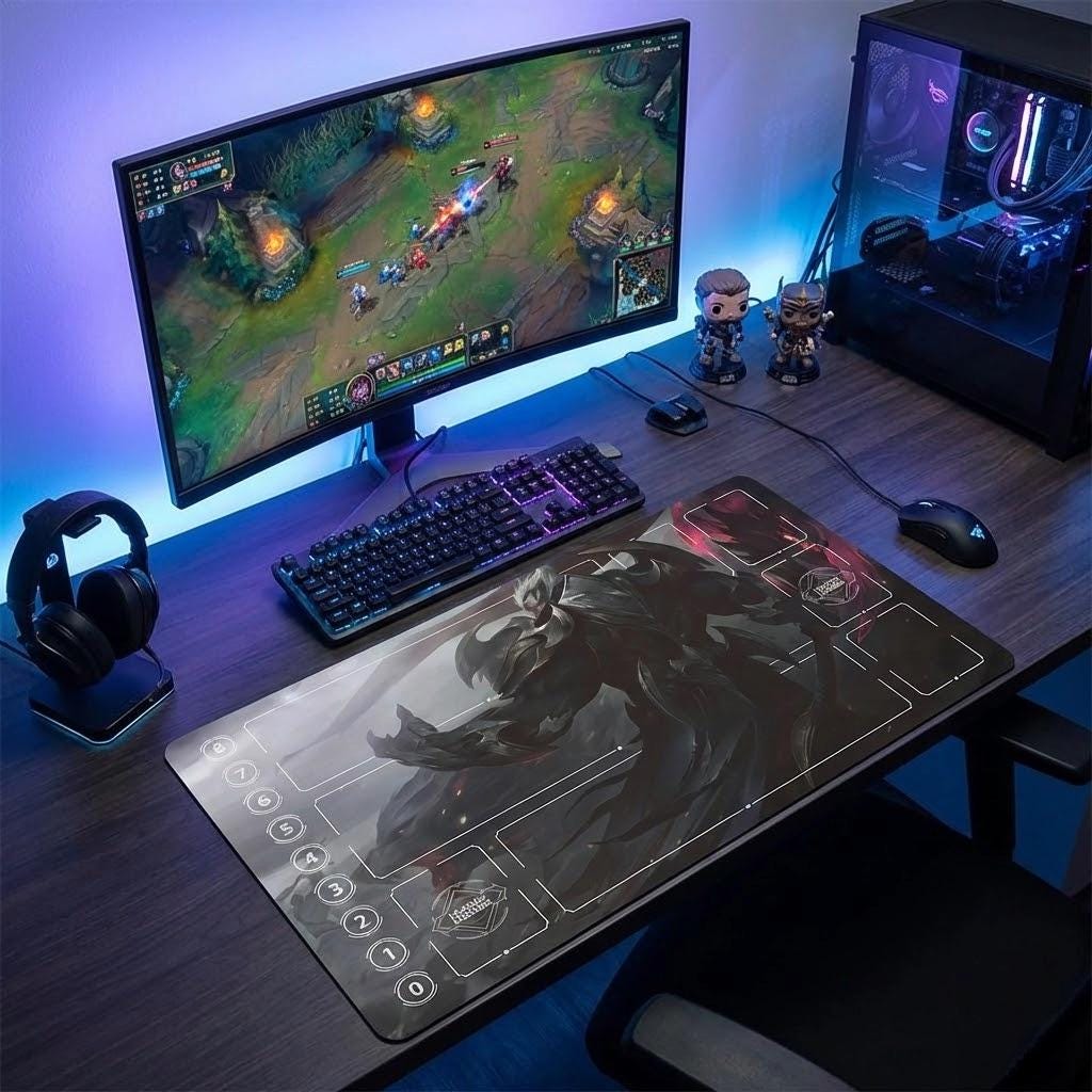Darius League of Legends Riftbound Playmat | Trading Card Game Playmat | LOL Desk Mat | 24" x 14" inches Stitched Edges