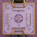 Purple Mahjong Mat with Instructions, Classic Lavender Board Game Table Mat with Charleston Rules, Non-Slip Noise Reduction Playing Surface