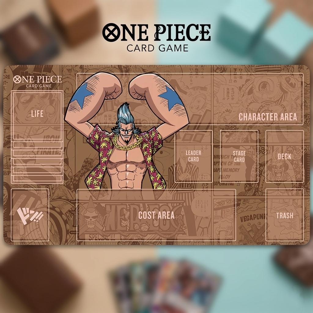 One Piece TCG Playmat Franky | Anime Card Game Mat with Card Zones | Custom TCG Desk Mat, Straw Hat Pirates Gaming Mousepad, Gift for Gamers