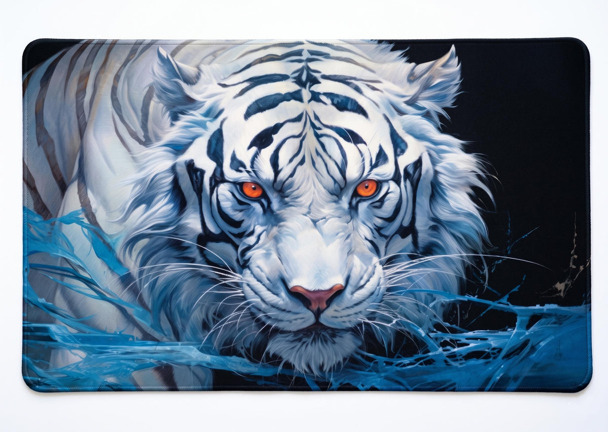 White Tiger Desk Mat