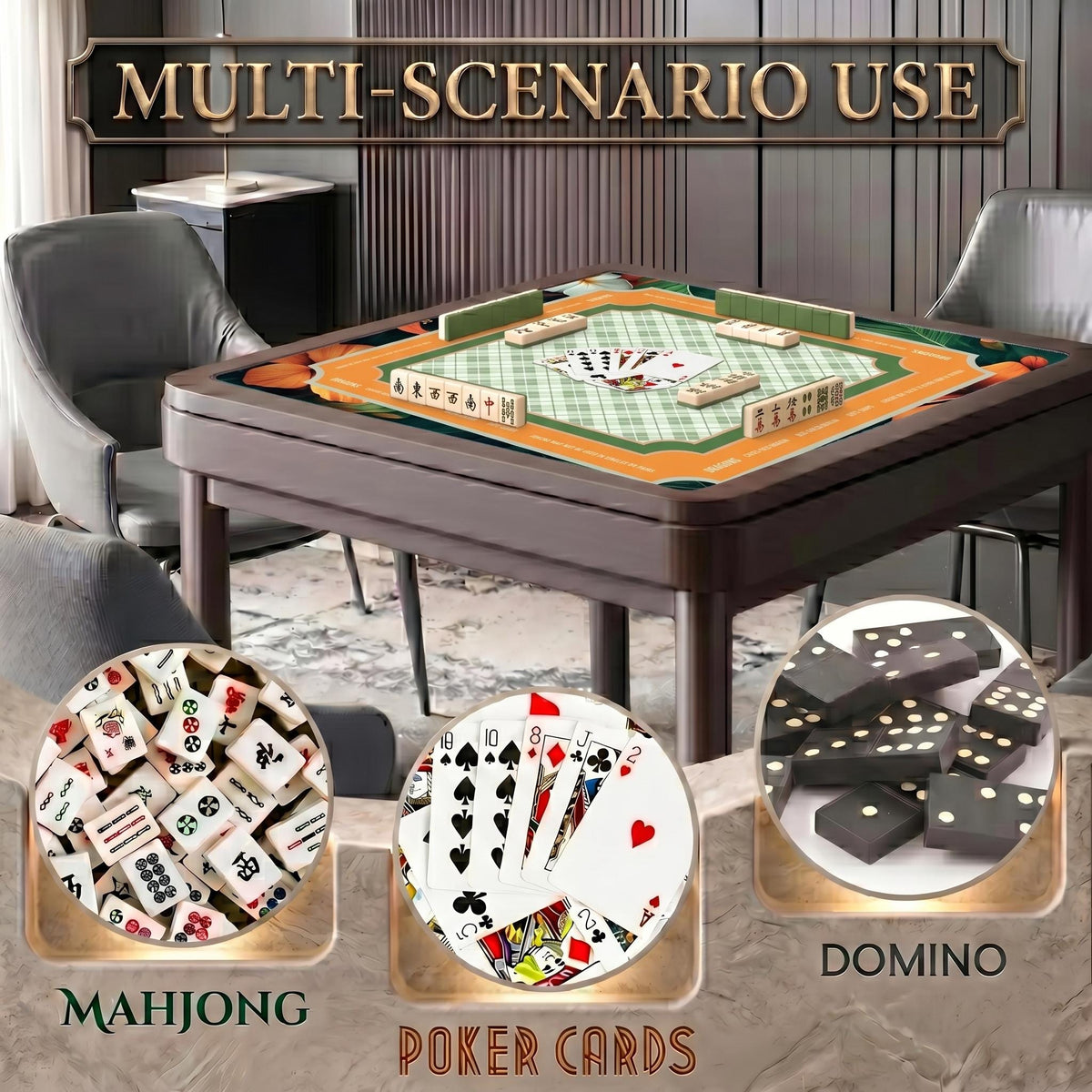 Tropical Botanical Plaid Mahjong Mat