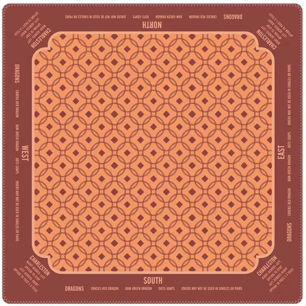 Mahjong Mat with Instructions, Classic Board Game Table Mat with Charleston Rules, Non-Slip Noise Reduction Playing Surface