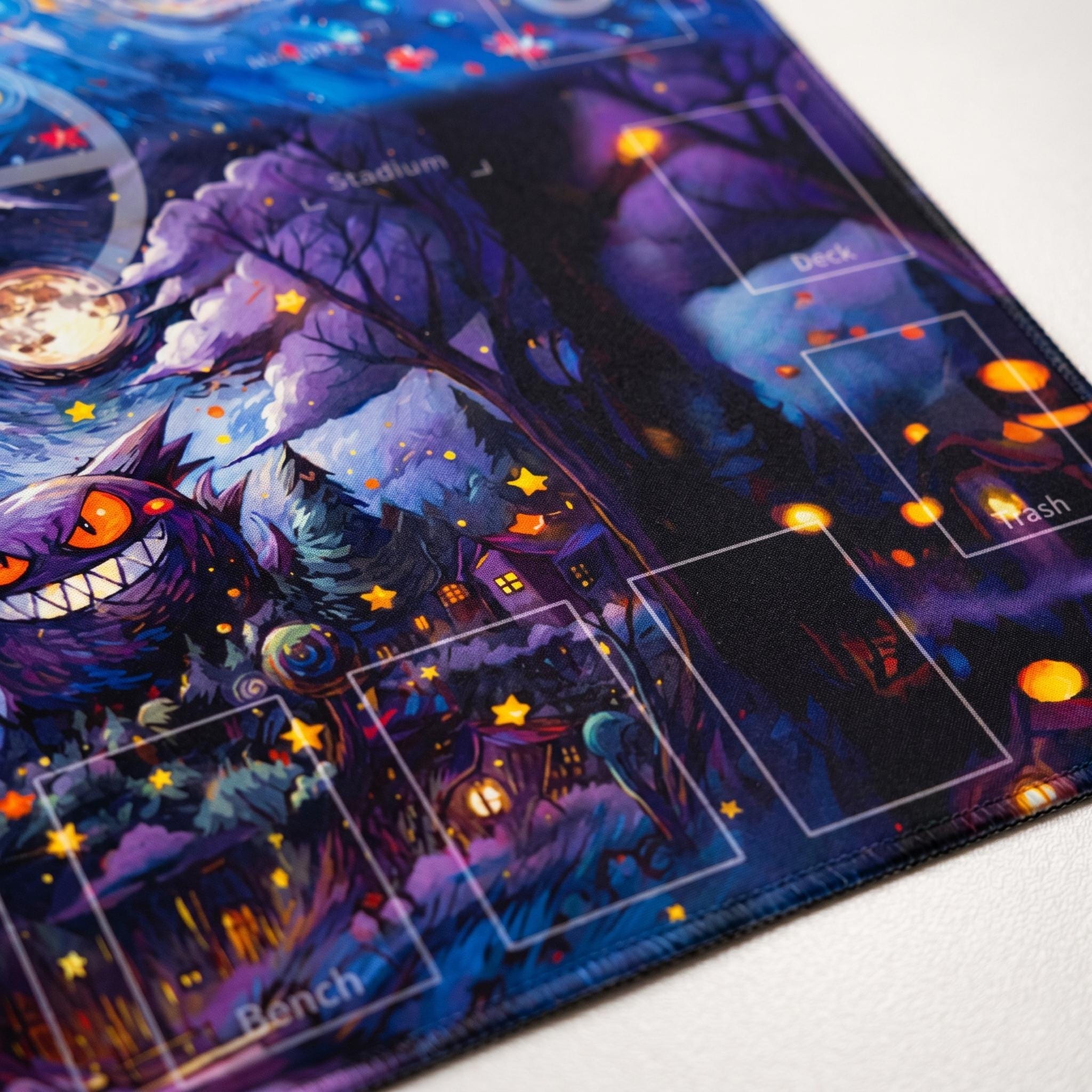 Duo Pokemon Playmat | 2 Player TCG Battle Mat | Multi-Color Pokemon Duo Mat | Two-Player Layout | 24 x 24 inches