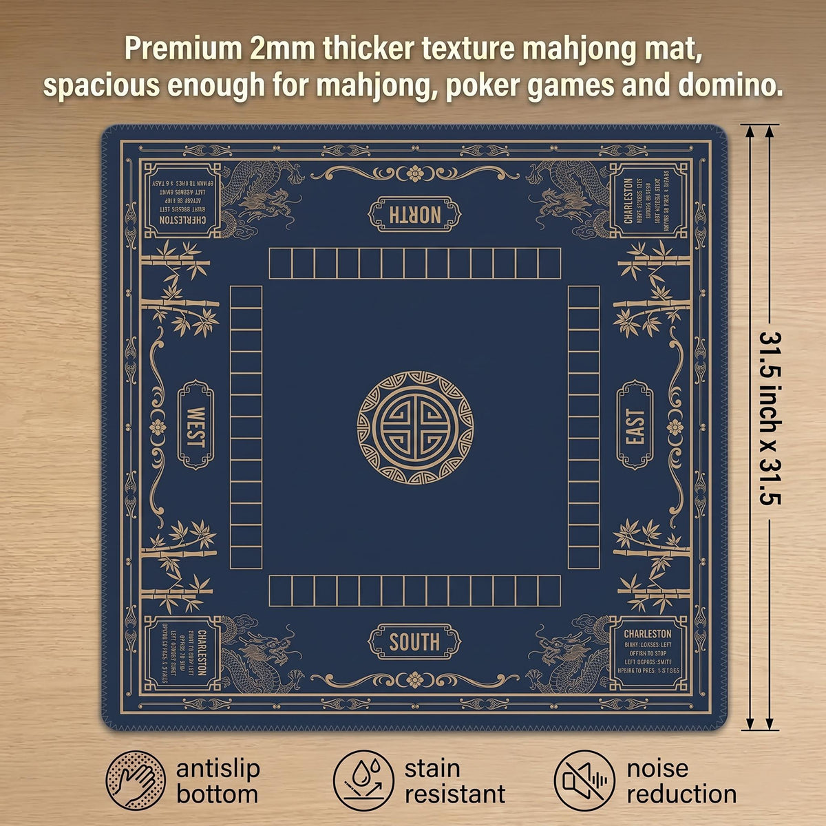 Drachen- & Bambus-Mahjong-Matte