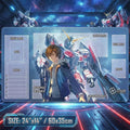 Unicorn Gundam Card Game Playmat with Zones, Banagher Links TCG Play Mat, Anime Desk Mat, Stitched Edge Gaming Mouse Pad 24"X14"