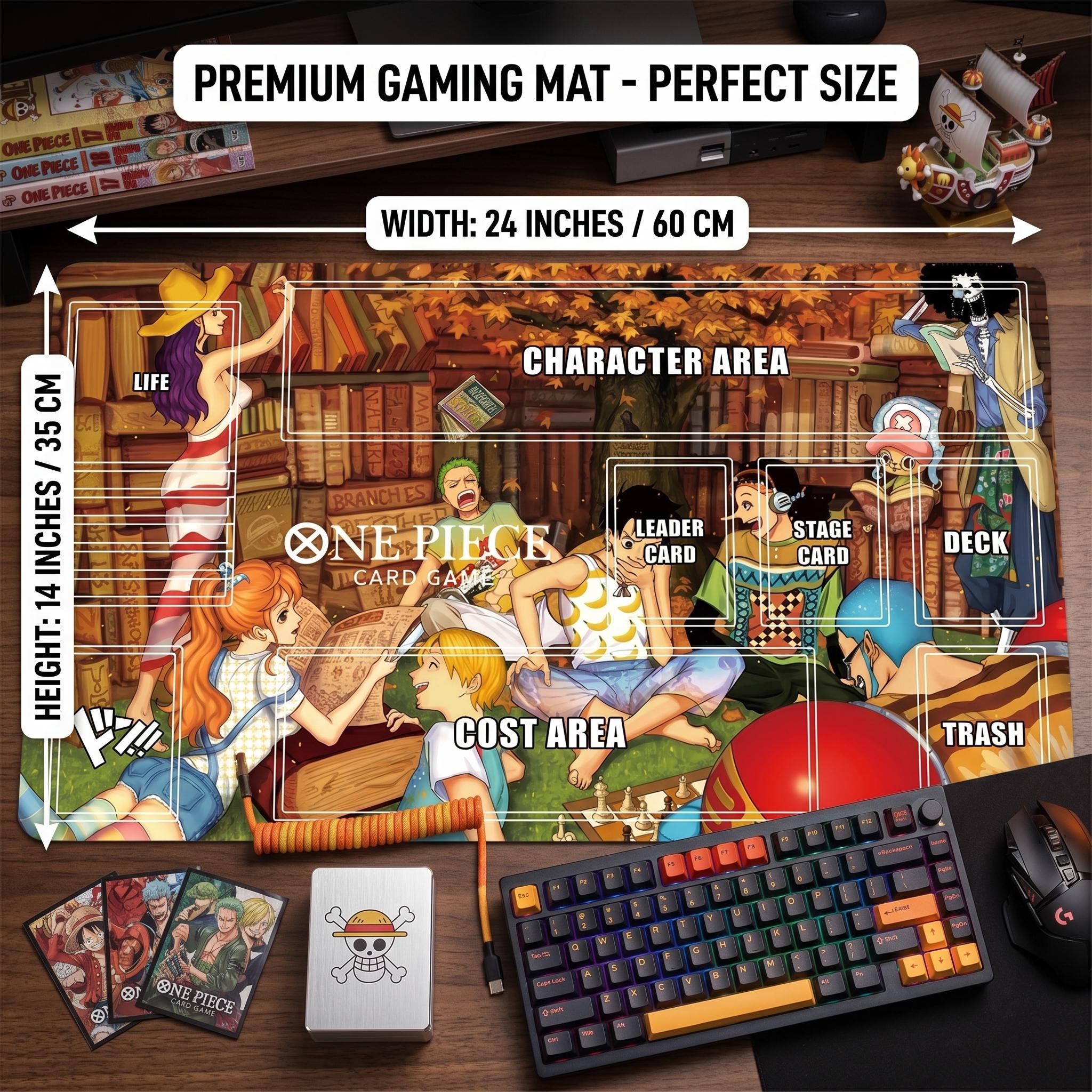 Straw Hat Crew Library One Piece Playmat