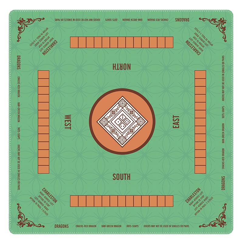 Purple Mahjong Mat with Instructions, Classic Lavender Board Game Table Mat with Charleston Rules, Non-Slip Noise Reduction Playing Surface