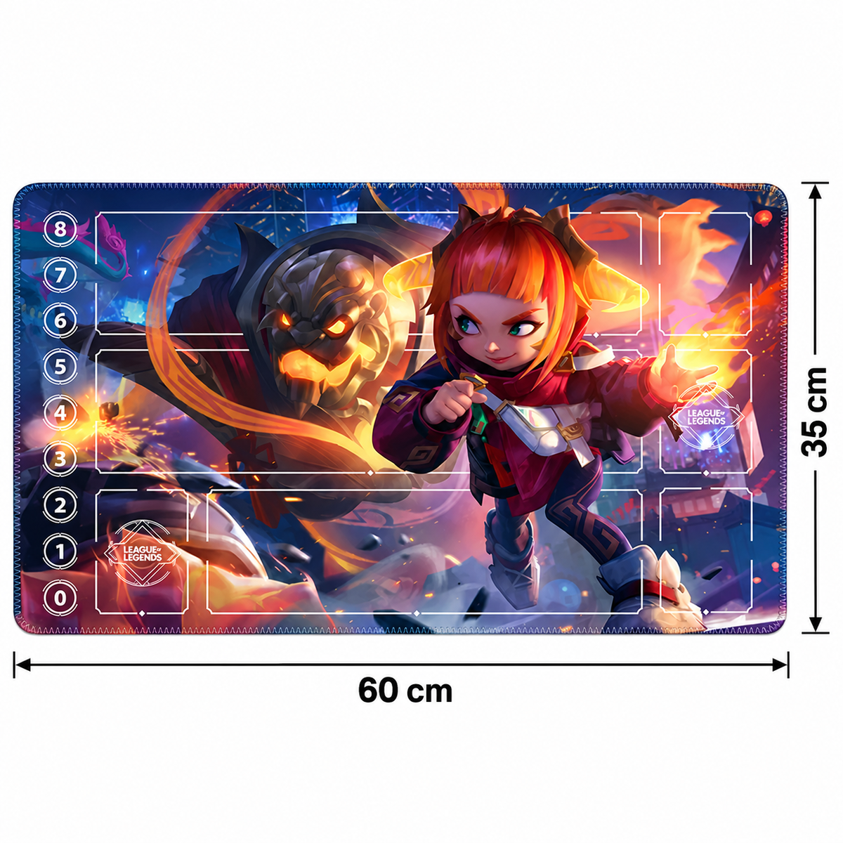 Annie and Tibbers Lunar Fire Riftbound playmat – dimensions