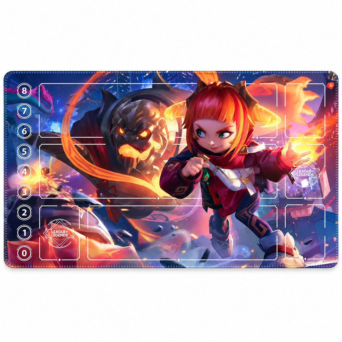 Annie and Tibbers Lunar Fire Riftbound playmat – full mat