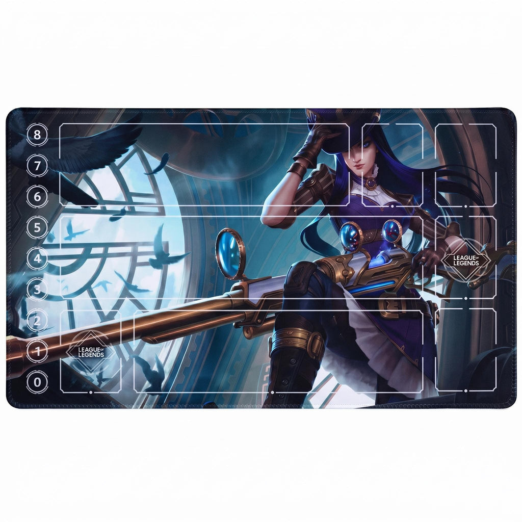 Caitlyn League of Legends Riftbound Playmat | 24" x 14" inches Stitched Edges | Caitlyn Desk Mat