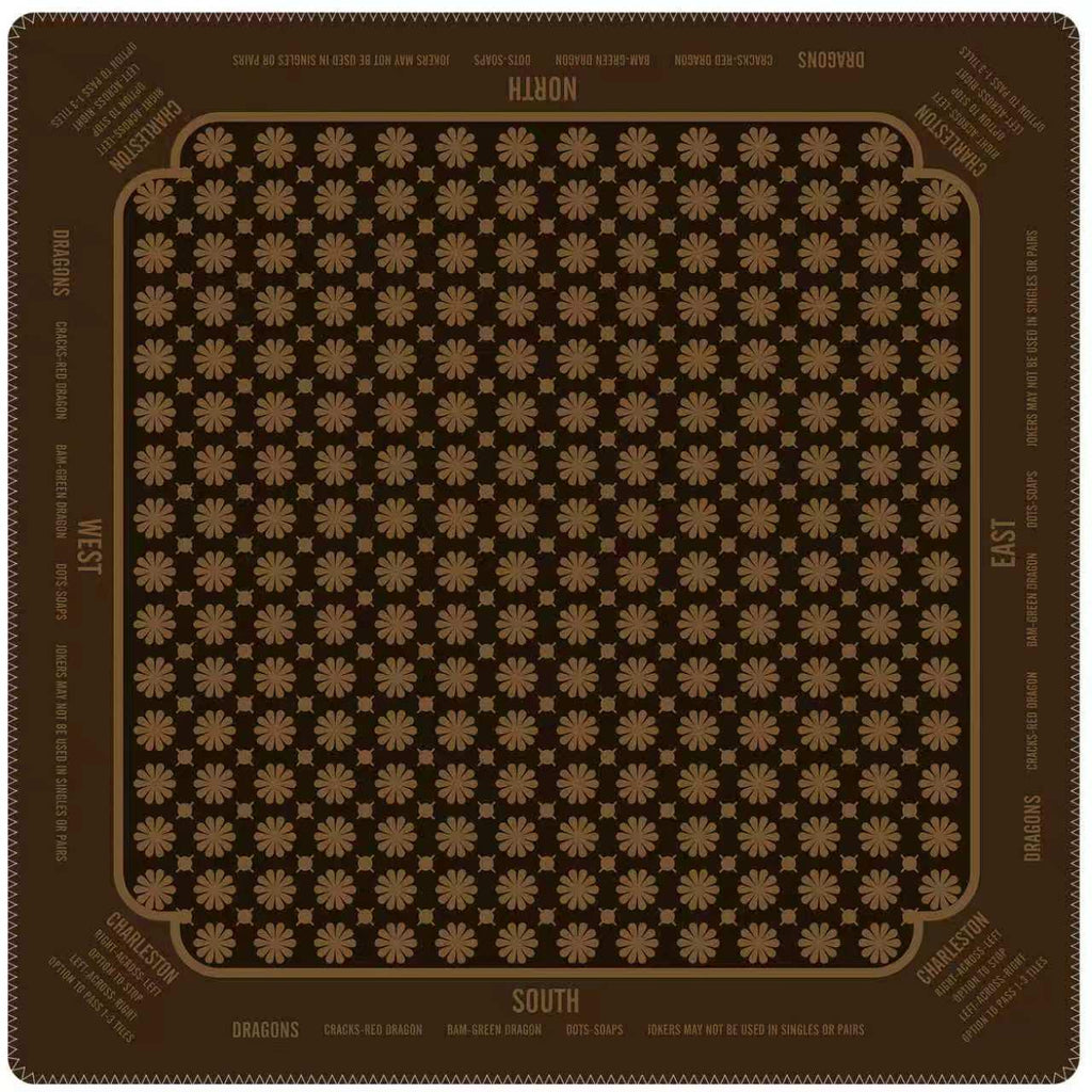 Mahjong Mat with Instructions, Classic Board Game Table Mat with Charleston Rules, Non-Slip Noise Reduction Playing Surface